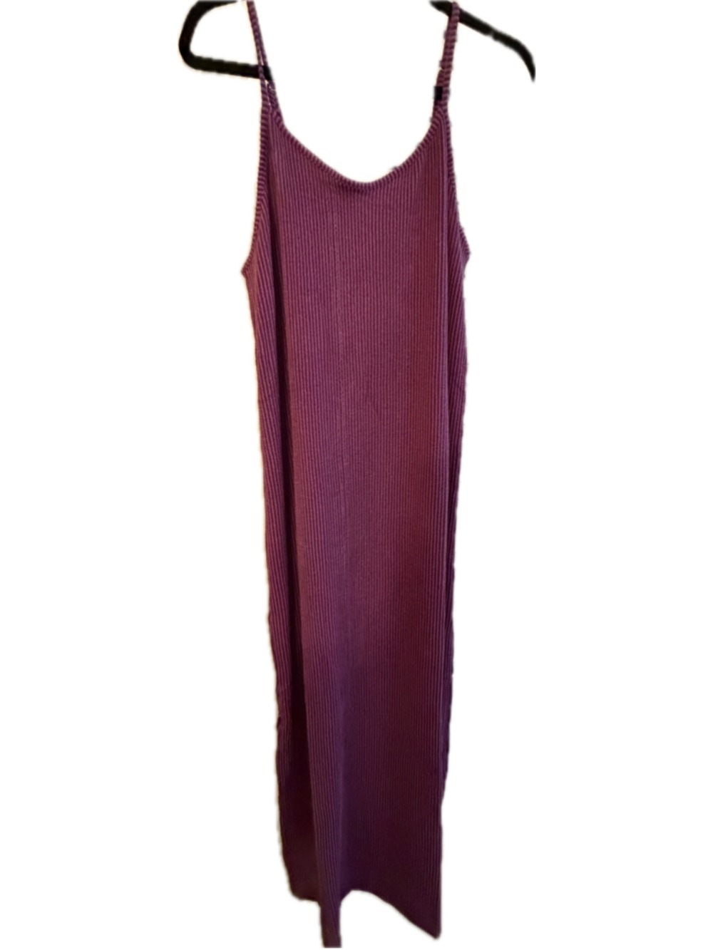 Nwt Women's Dear Scarlett Midi Dress Purple Ribbed Spaghetti Strap - Picture 4 of 7